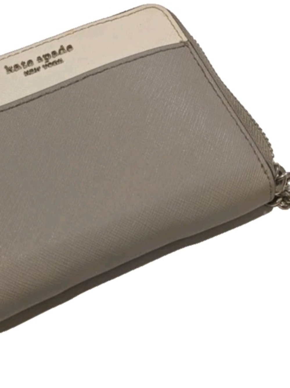 Kate Spade Taupe and Cream Continental Slim Folding Wallet